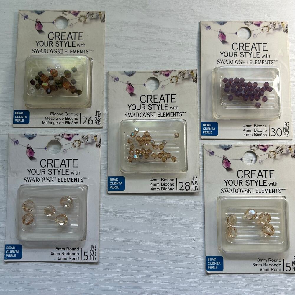EK Success Swarovski Golden Shadow Crystal Bead Lot